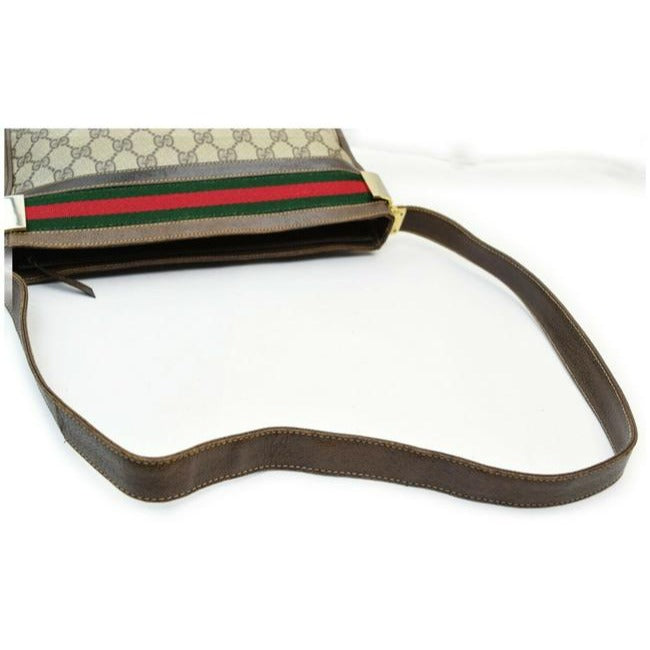 Gucci Gg Supreme W Guccissima Canvasleather Sherry Stripe Brown G Printredgreen Coated Canvas And Le