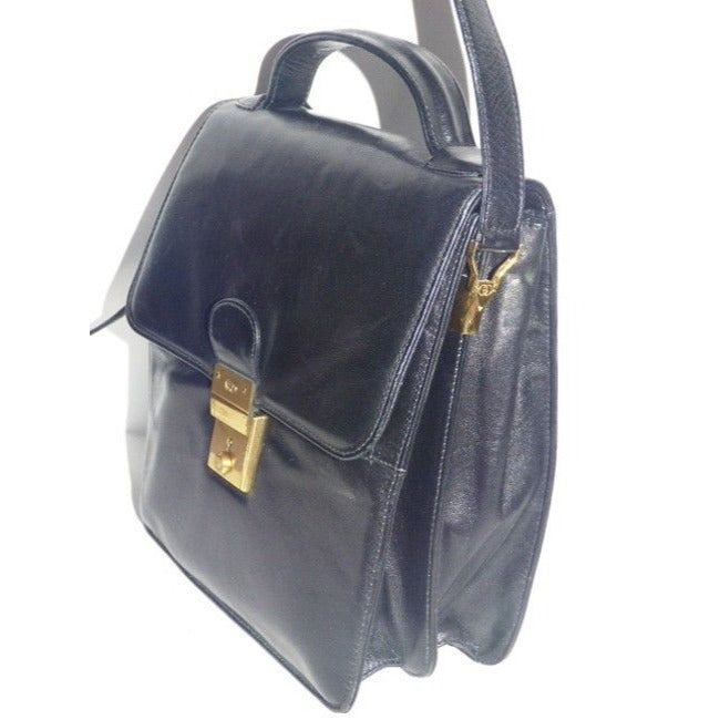Gucci black smooth leather early Lady Lock two-way