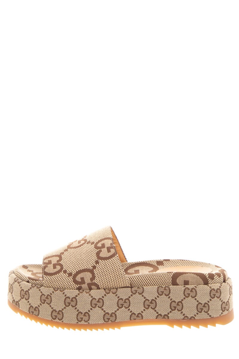 Gucci Monogram GG Logo Canvas Platforms SZ 38