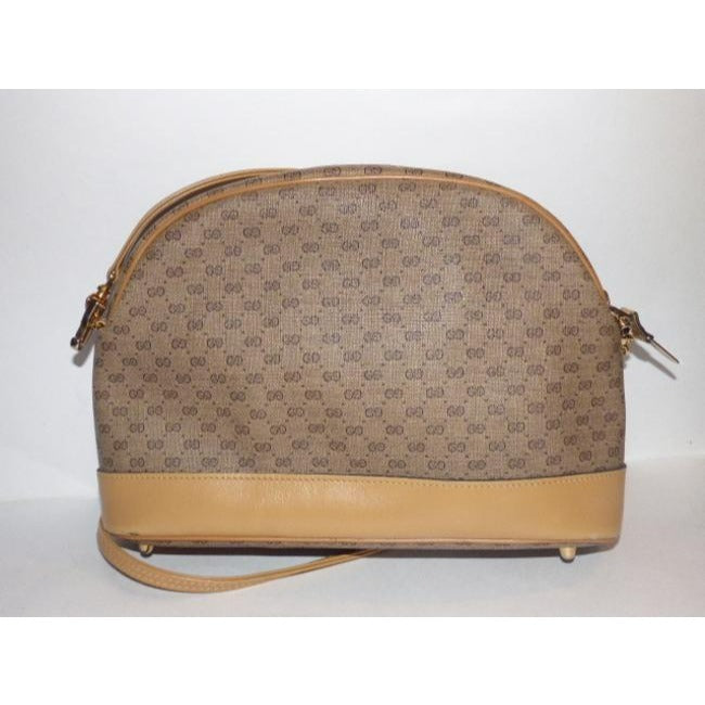 Gucci Vintage Purses Shades Of Brown Leather Coated Canvas Cross Body Bag