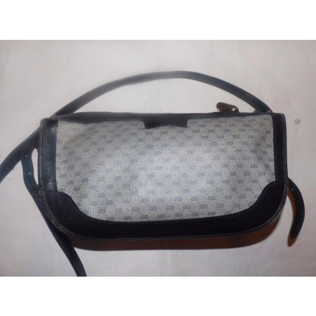 Gucci Purses Blue Leather And Gg Leather Cross Body Bag