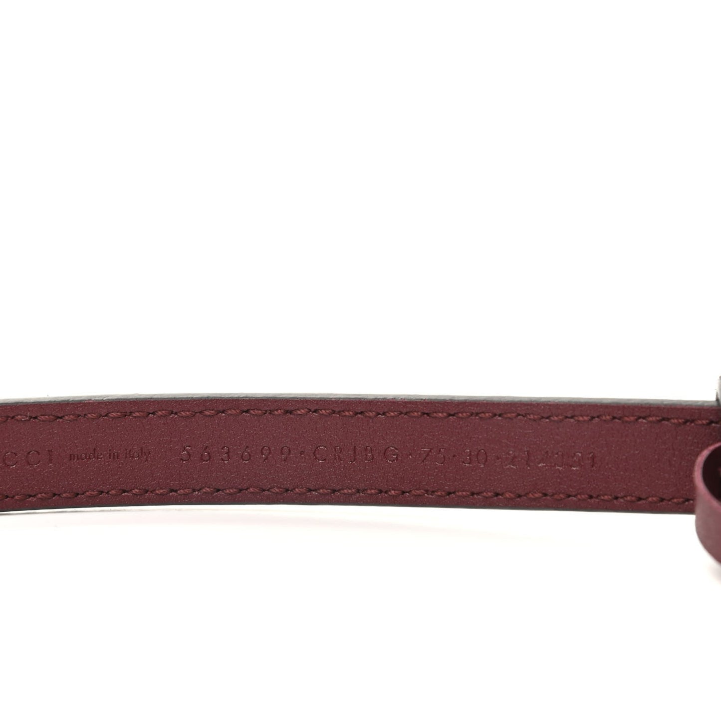 Gucci Interlocking-G Buckle Skinny Suede Belt in Burgundy