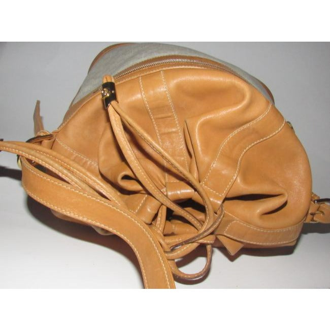 Gucci Vintage Pursesdesigner Purses Camel Leather And A Camel Small G Print On Ivory Coated Canvas S