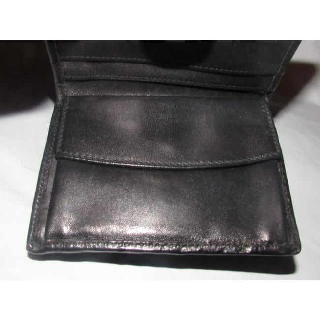 Gucci Black Small G Logo Print On Coated Canvas Black Leather Vintage Wallet
