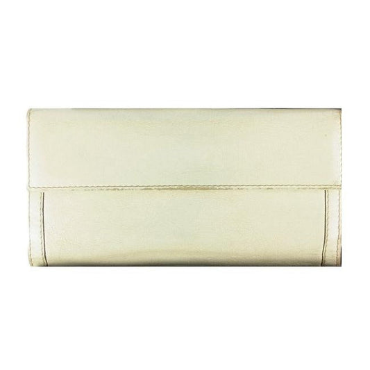 Gucci White Leather With Gold G Hinge Closure Vintage Wallet