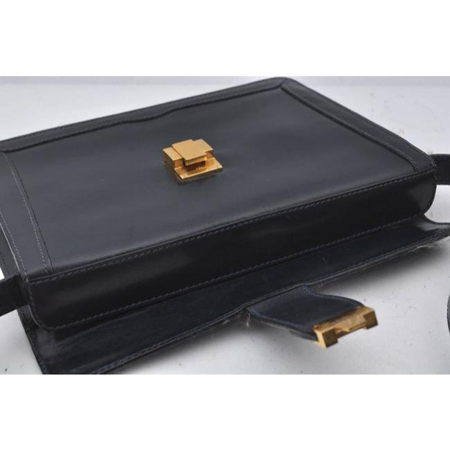 Gucci Jackie W Buckle Hardware Navy Leathergold Satchel
