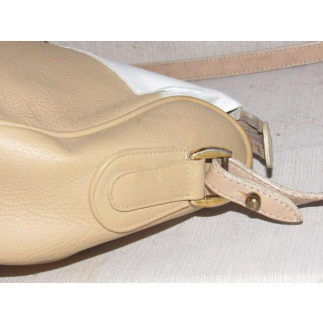 Gucci Vintage White And Camel Leather Cross Body Bag