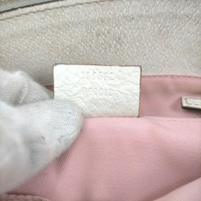 Gucci Pink Guccissima Print Canvas And White Leather Eclipse Bucket Bag