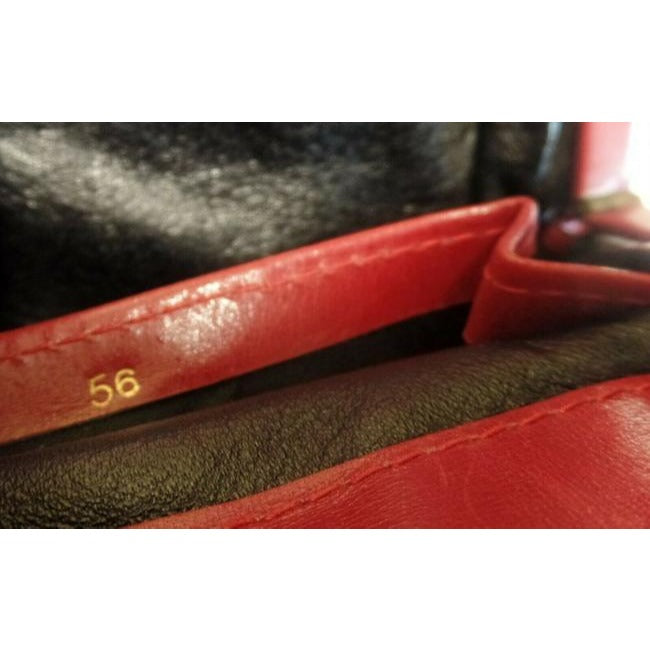 Gucci Clutch Hinged Top Two Way Shoulder Cross Body Red Leather Tiger S Eye Clasp Satchel