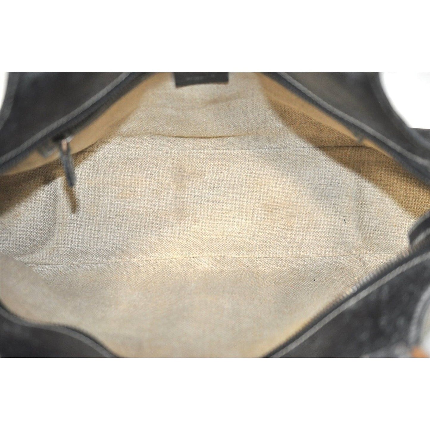 GUCCI black leather satchel w tonal stitching & rose gold accents