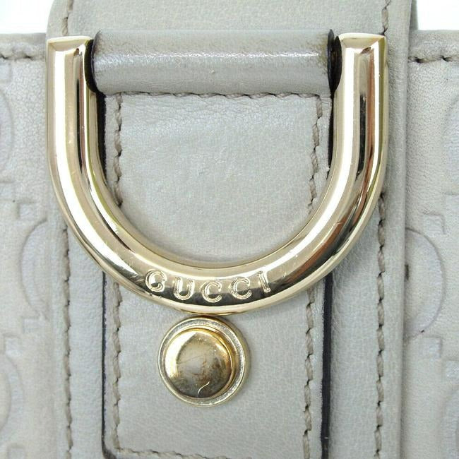 Gucci White G Print Abbey D Ring Wallet