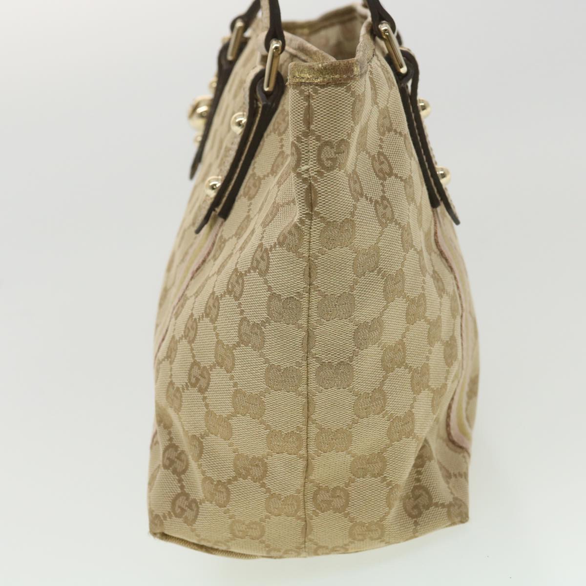 GUCCI GG Canvas Tote Bag Beige Gold 137396  ac1626