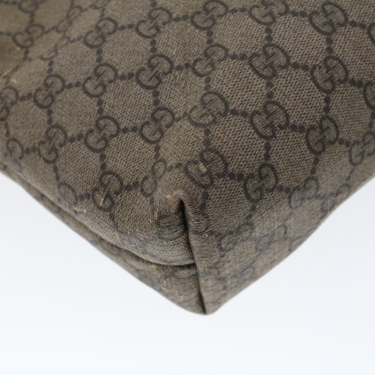 GUCCI GG Canvas Tote Bag PVC Leather Beige 211138  ac1991