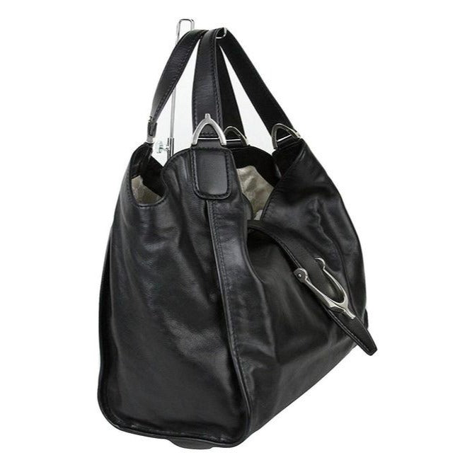 Gucci Stirrup Hobo Xl Top Handle Style Satcheltote Black Leather With Chrome Satchel