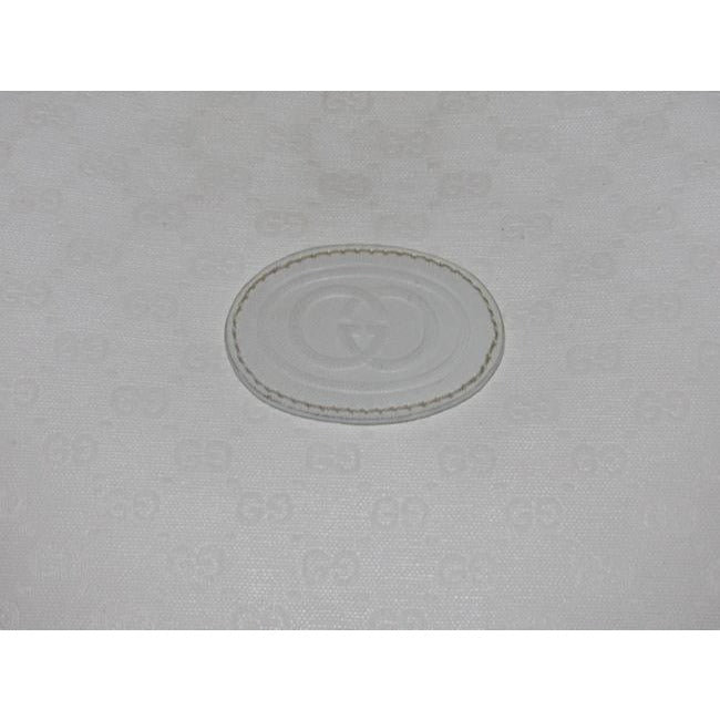Gucci Vintage White Small G Logo Print Coated Canvas And White Leather Satchel