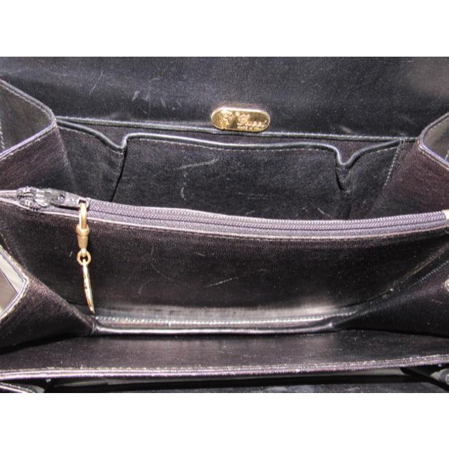 Gucci Structured Envelope Top Two Handle Kelly Black Leather Satchel