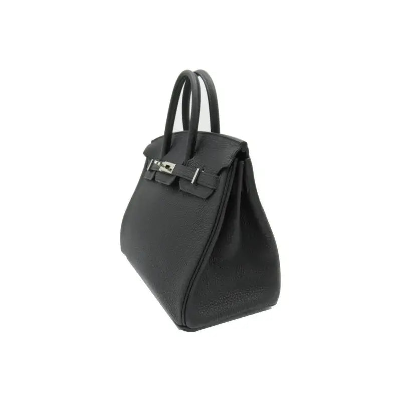 HERMES Birkin 25 Bag black togo Leather Handbag (25,28)  silver hardware