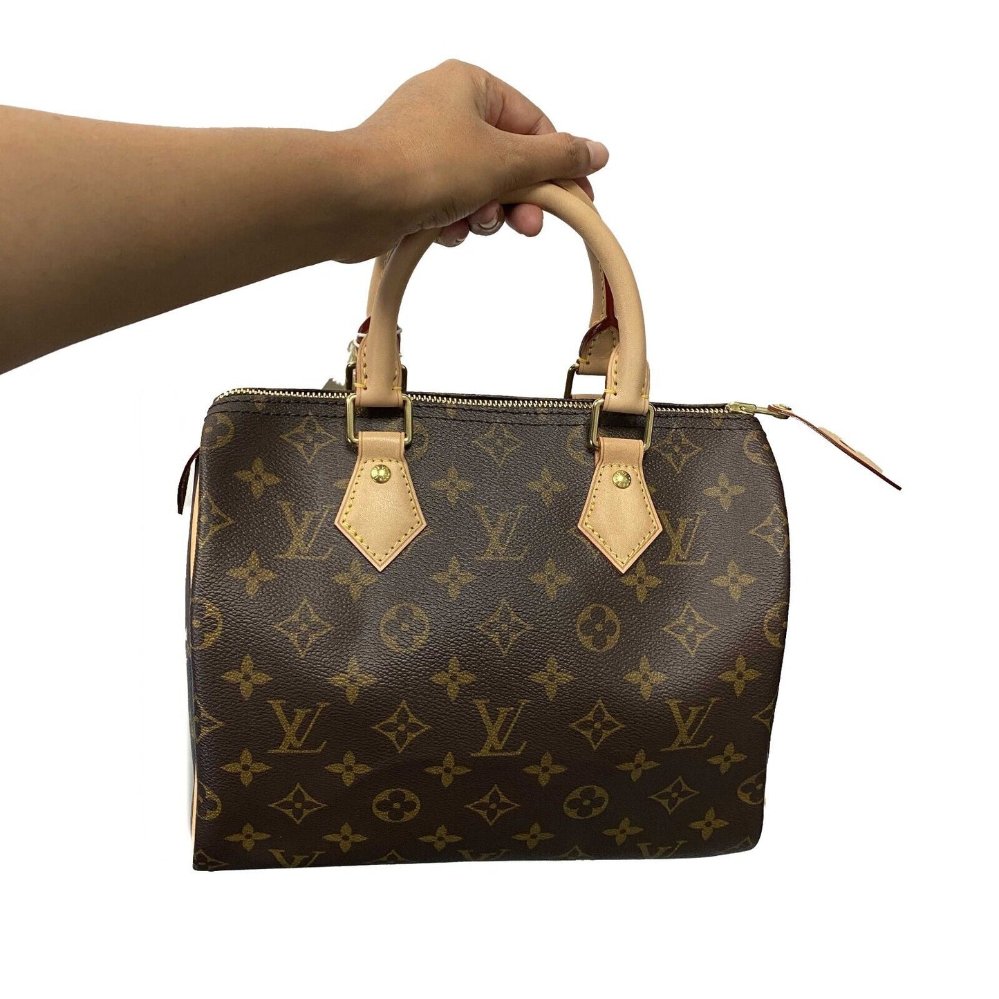 LOUIS VUITTON - Excellent - Speedy 25 - Brown Monogram Coated Canvas Satchel