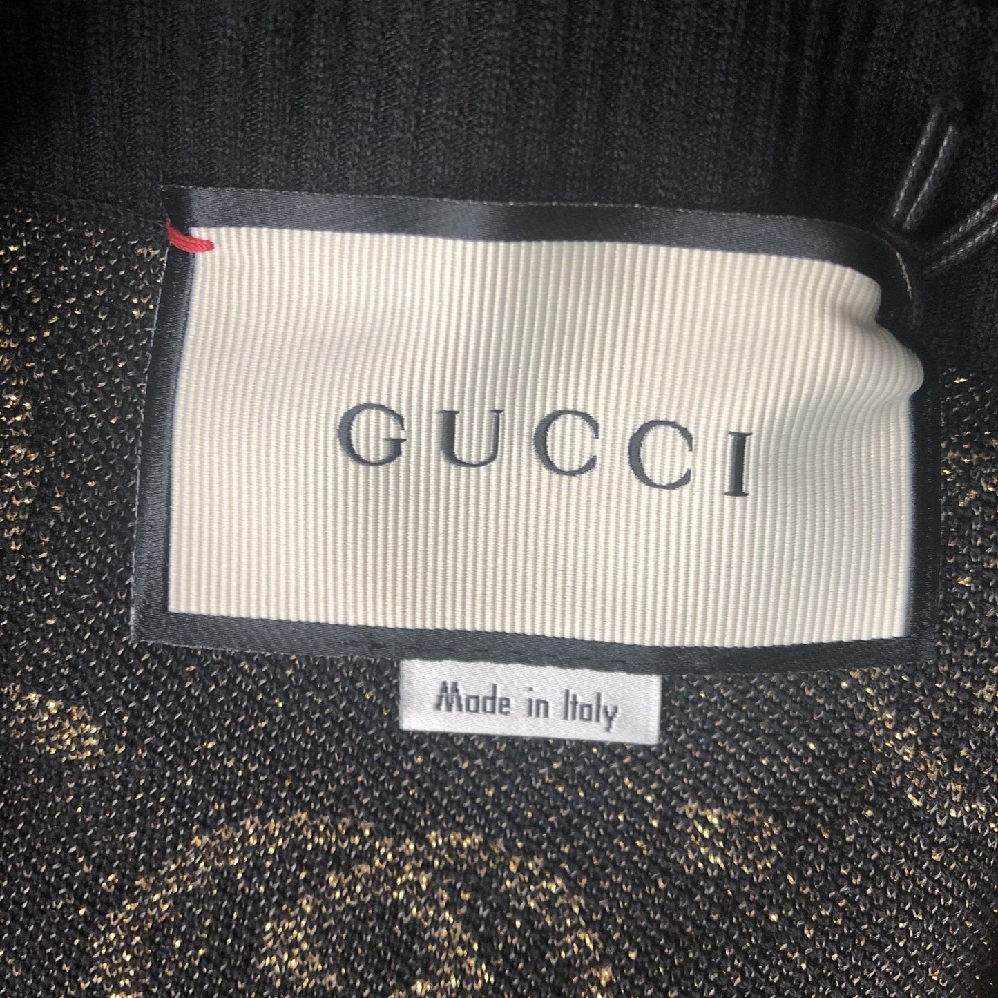 Gucci A Line Skirt in Black with Gold Lamé