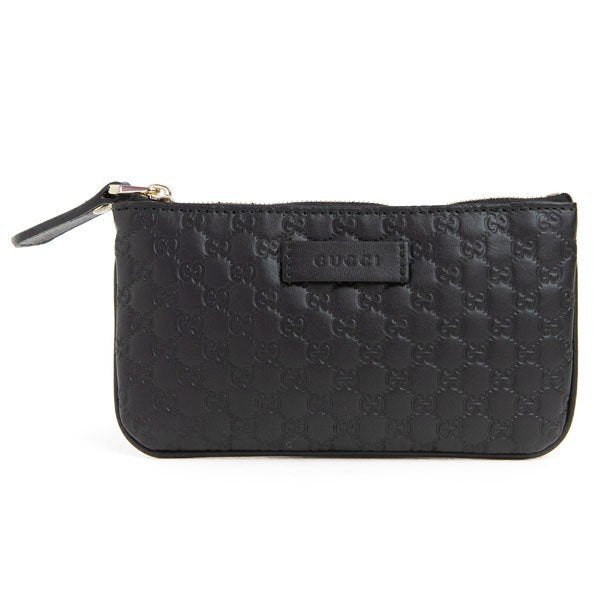 Gucci Microguccissima Key Chain Coin Pouch in Black