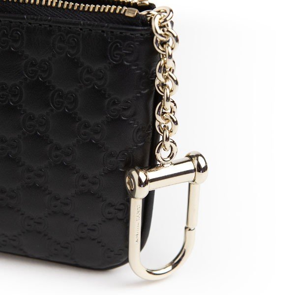 Gucci Microguccissima Key Chain Coin Pouch in Black