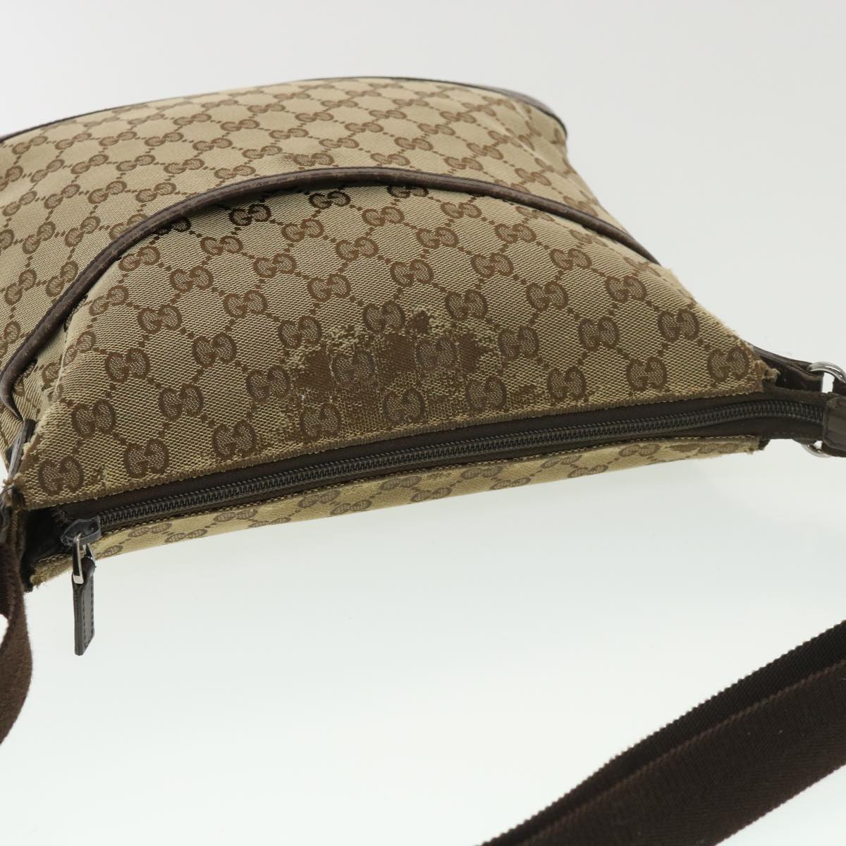 GUCCI GG Canvas Shoulder Bag Beige 145857  am4145