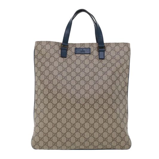 GUCCI GG Canvas Tote Bag PVC Leather Beige  am4470