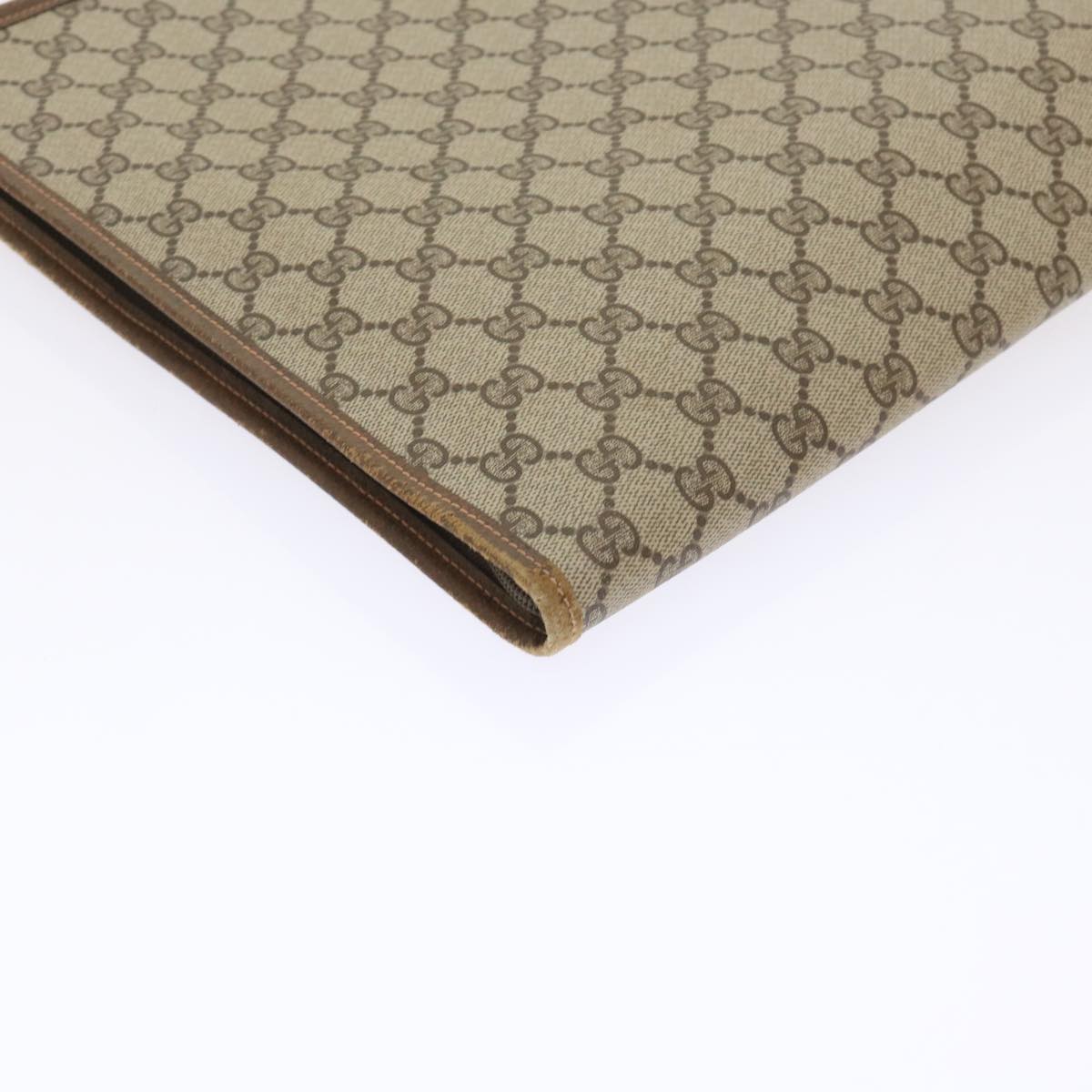 GUCCI GG Canvas Clutch Bag PVC Leather Beige 89.20.004  am4697