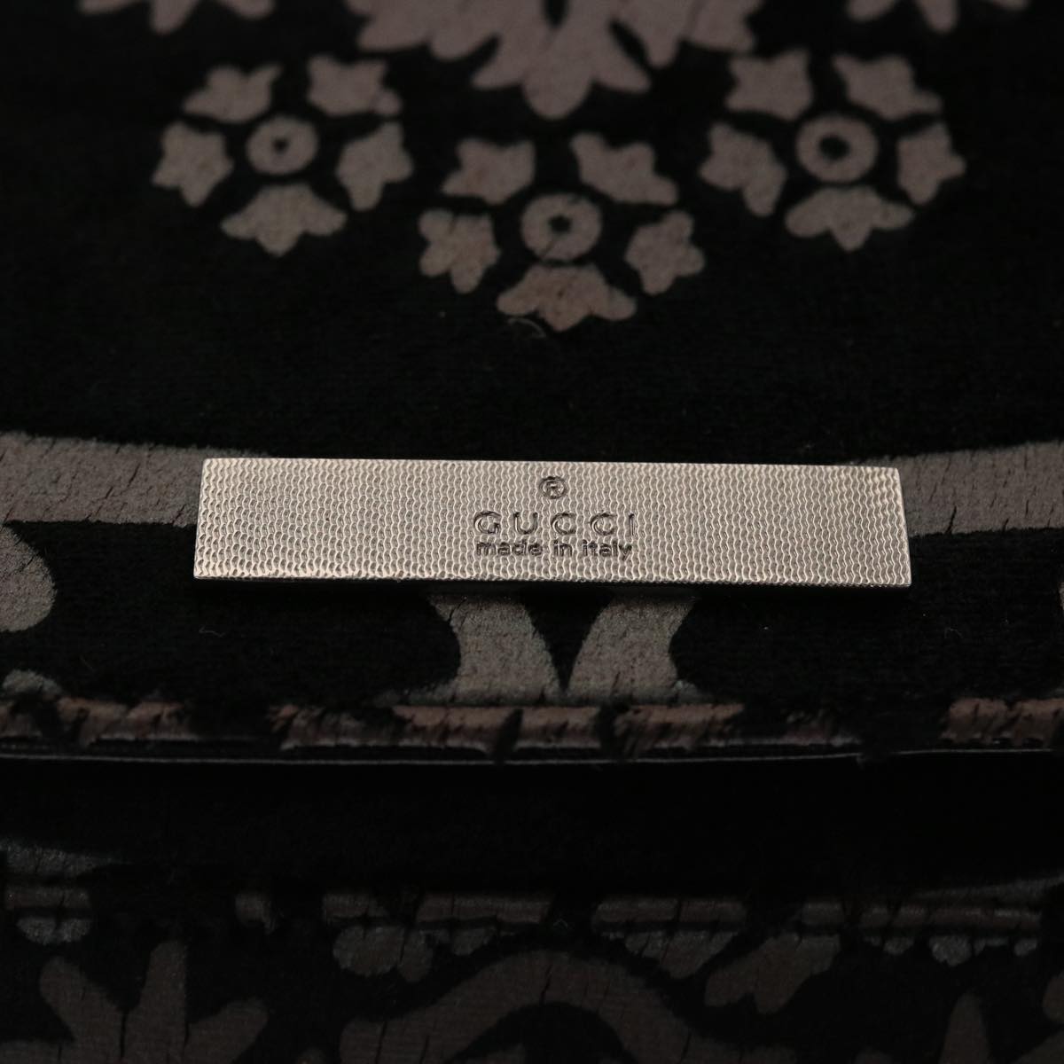 GUCCI Chain Shoulder Bag Velor Black 0013829  am4747