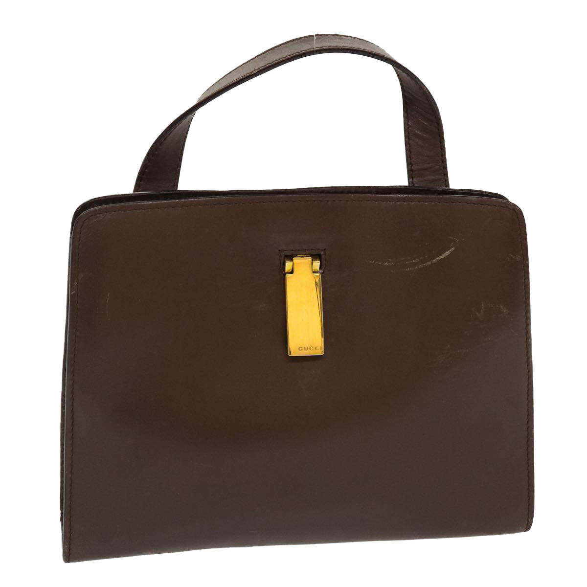 GUCCI Hand Bag Leather Brown  ar9113