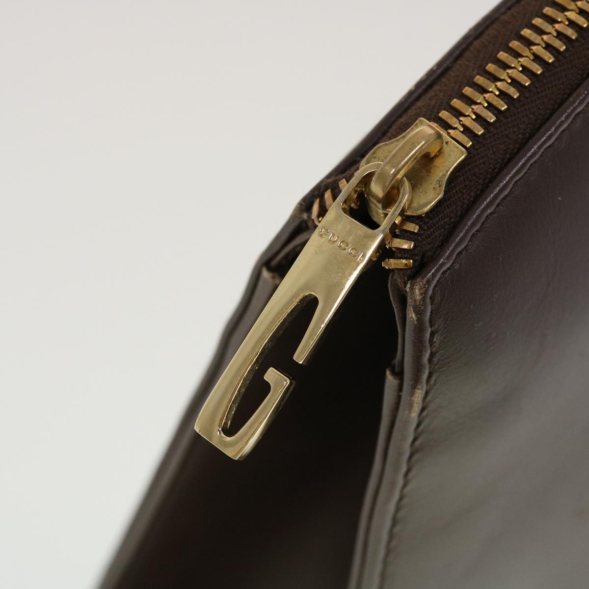 GUCCI Hand Bag Leather Brown  ar9546B