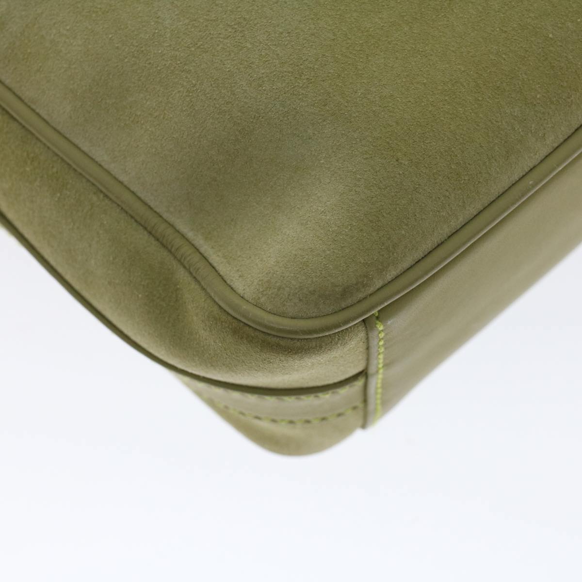 GUCCI Shoulder Bag Suede Green 00734440221  ar9684B
