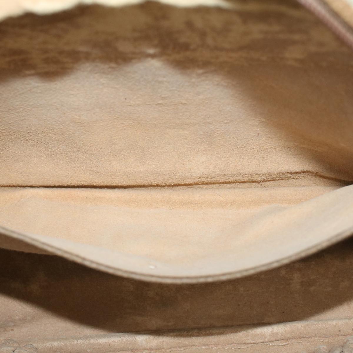 GUCCI GG Canvas Clutch Bag PVC Leather Beige  ar9845