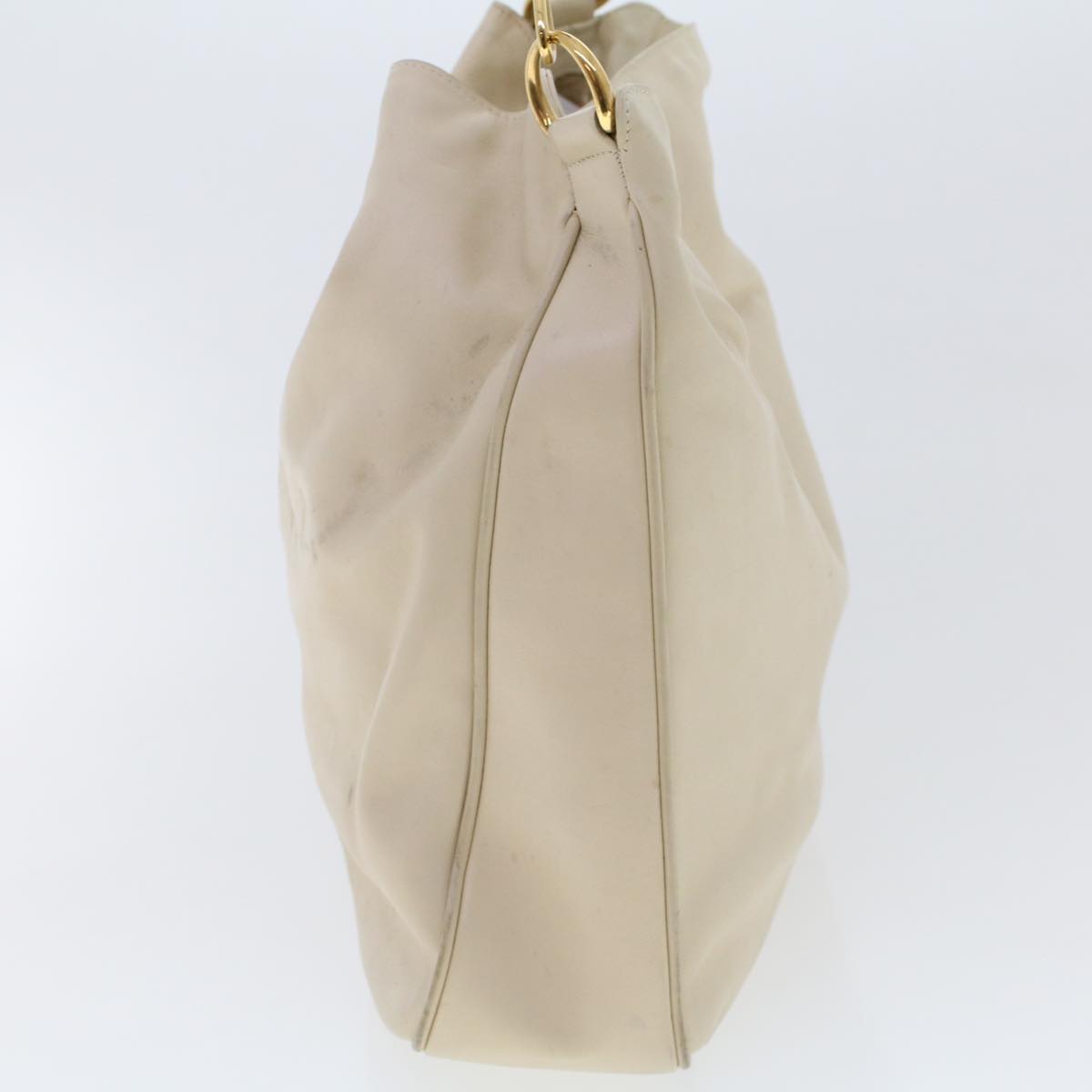 Gucci Bamboo Shoulder Bag Leather Beige Brown  ar9898B