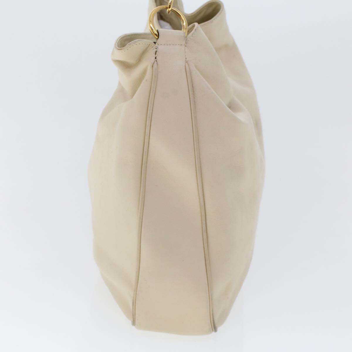 Gucci Bamboo Shoulder Bag Leather Beige Brown  ar9898B