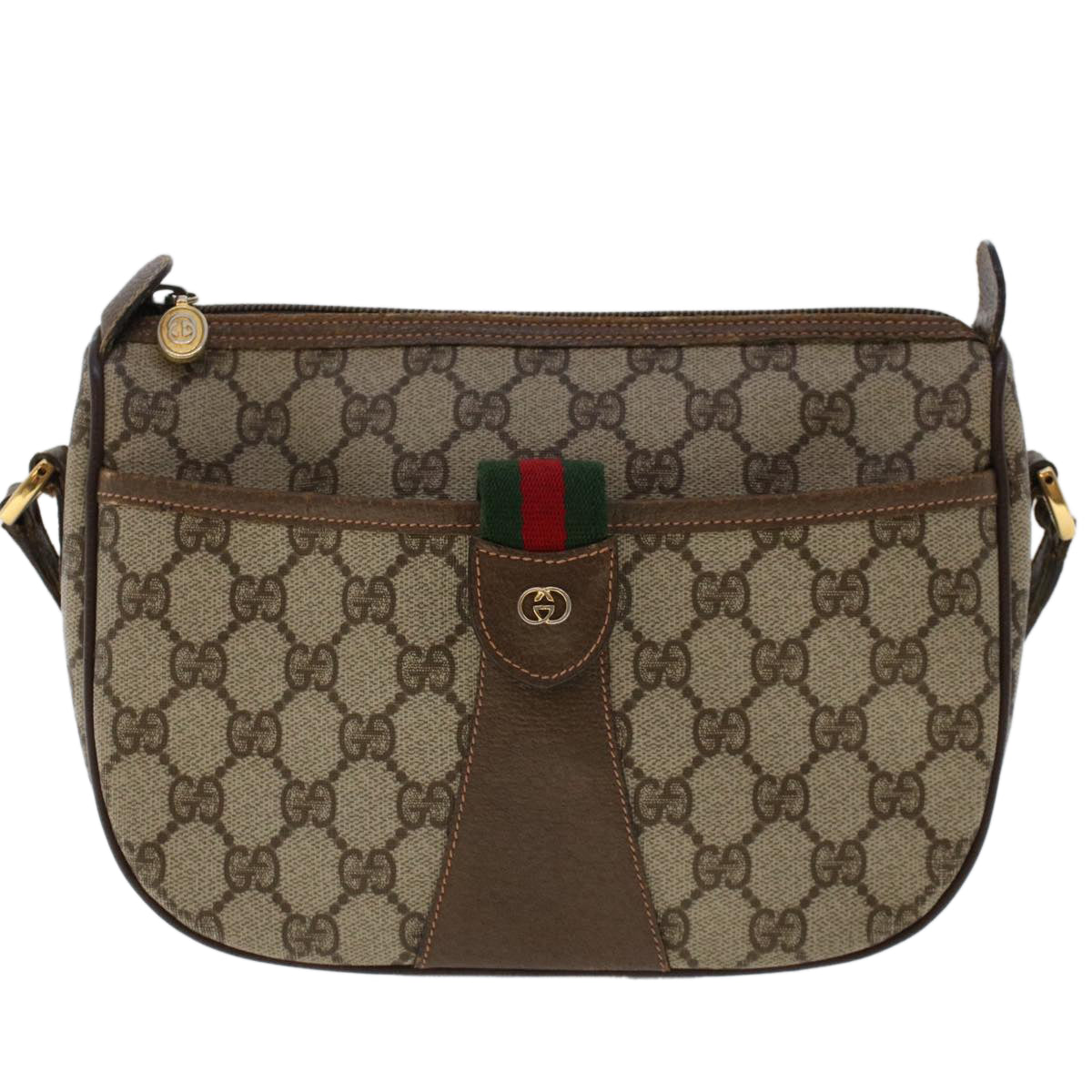 GUCCI GG Canvas Web Sherry Line Shoulder Bag Beige 0011936177  ar9950