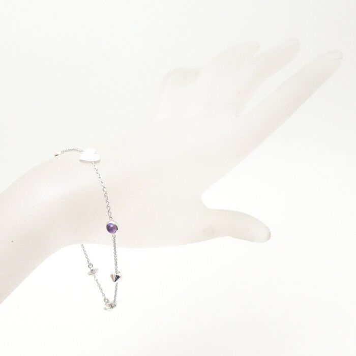 Gucci Heart Tag Bracelet Amethyst Size 8