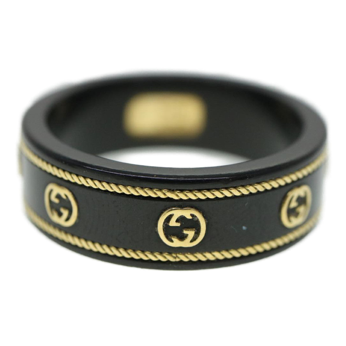 Gucci Interlocking Yg Ring 18K Black