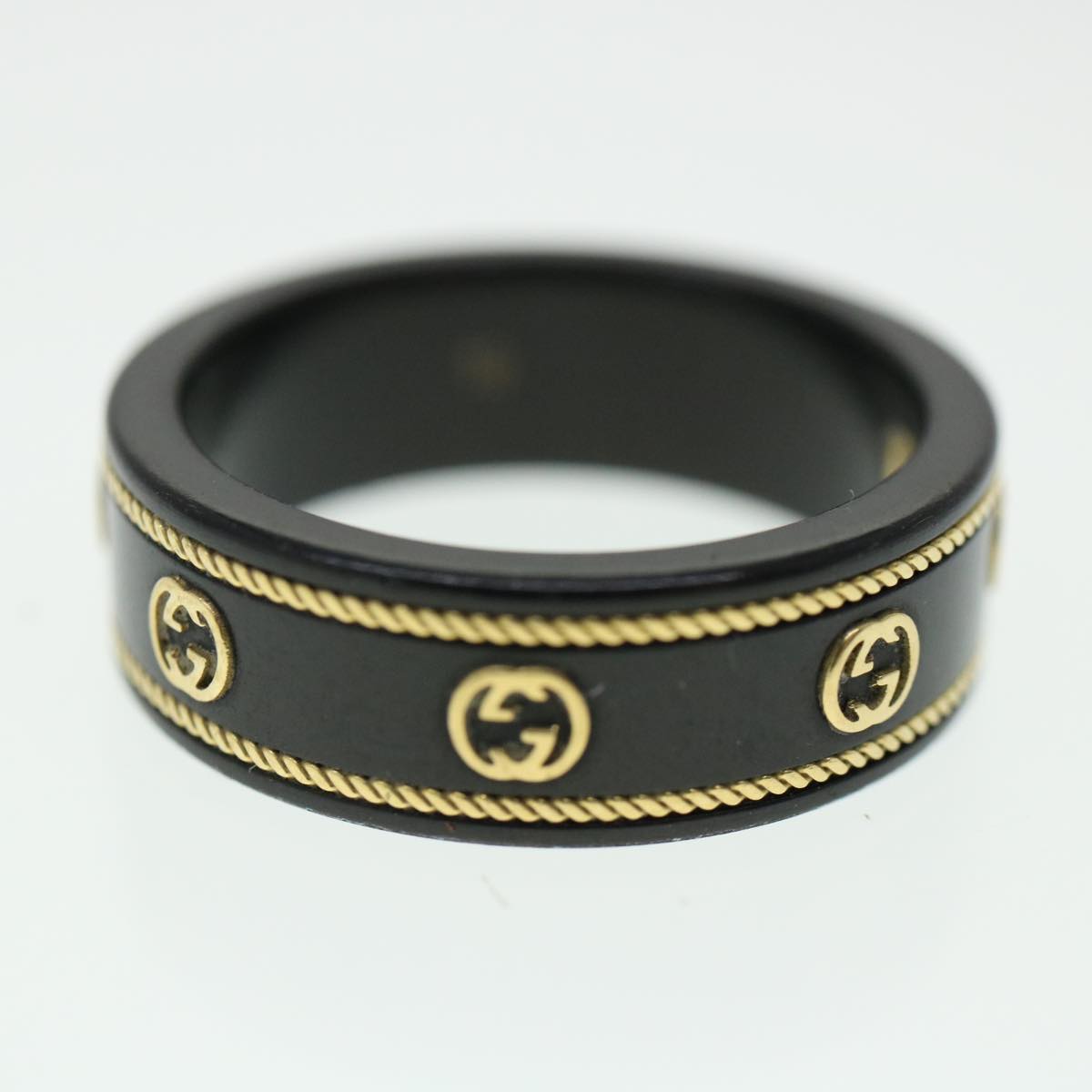 Gucci Interlocking Yg Ring 18K Black