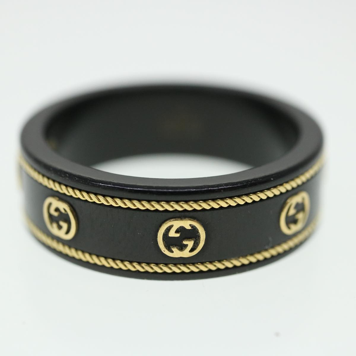 Gucci Interlocking Yg Ring 18K Black