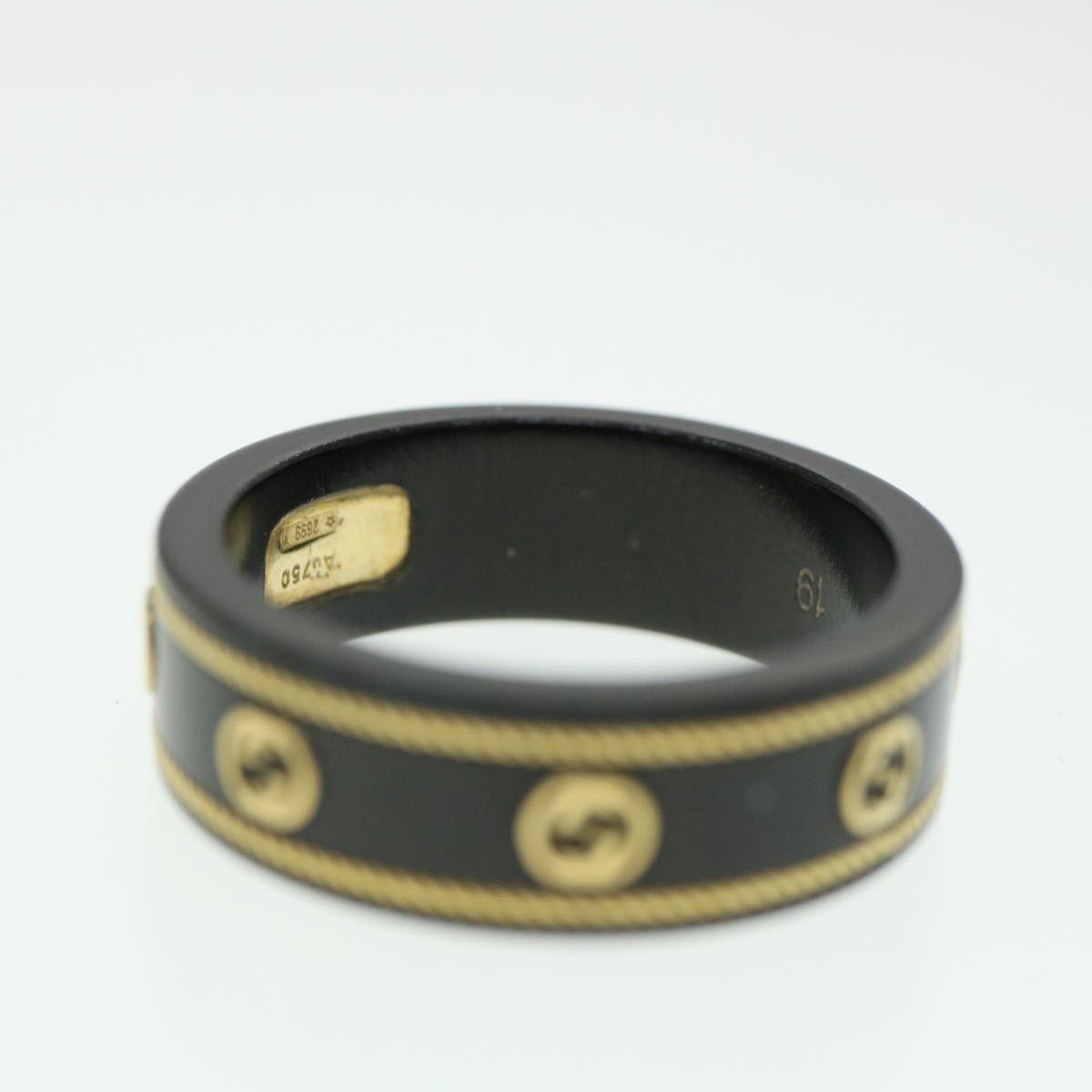 Gucci Interlocking Yg Ring 18K Black