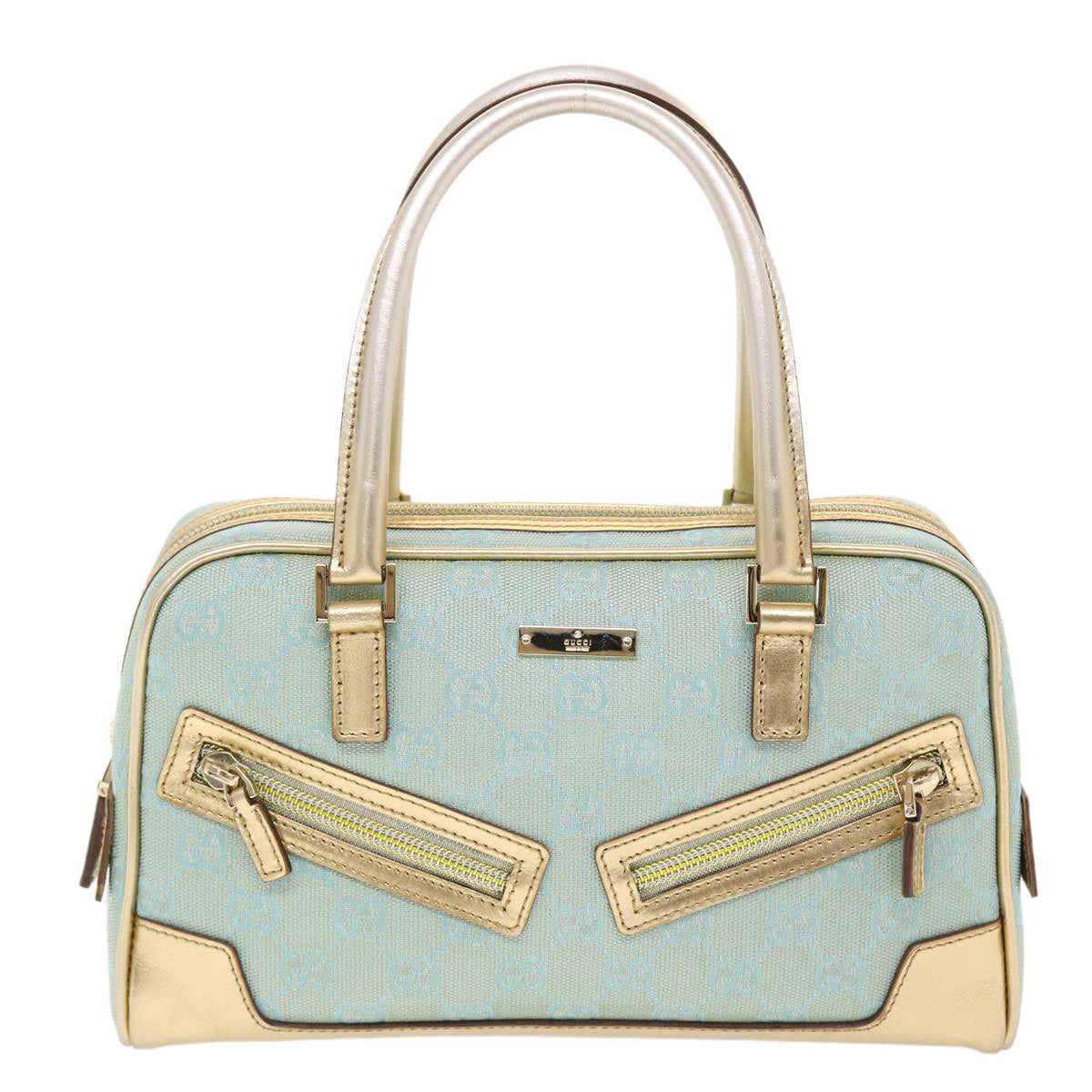 Gucci Gg Canvas Hand Bag Leather Light