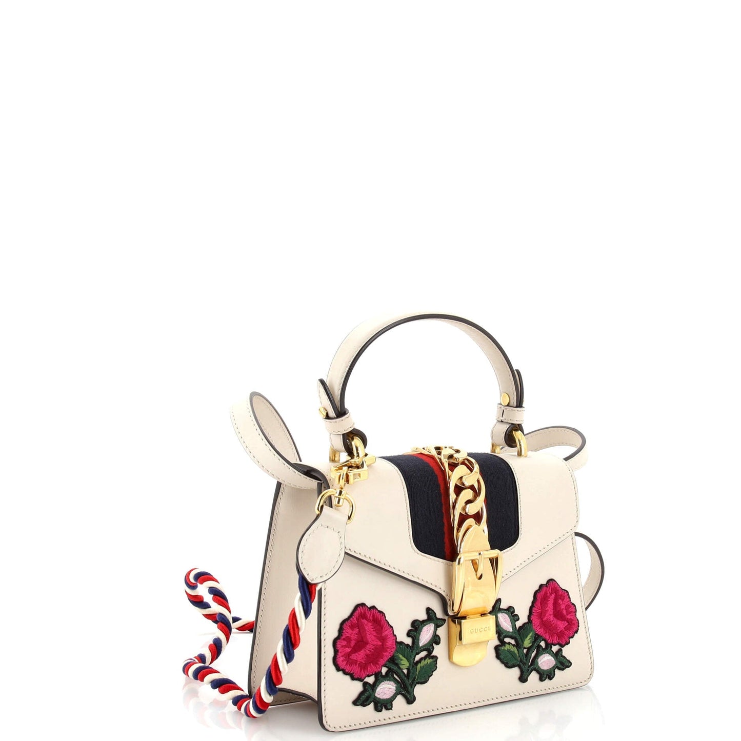 Gucci Sylvie Top Handle Bag Embroidered