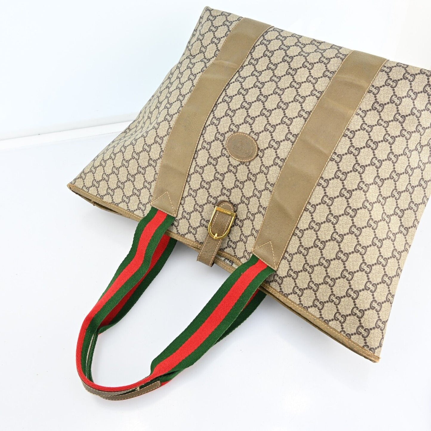 Gucci Plus Web Sherry Line Boston Bag