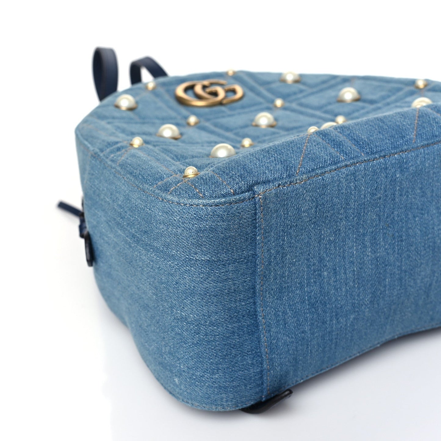 Gucci Kura Denim Matelasse Cubic Pearl