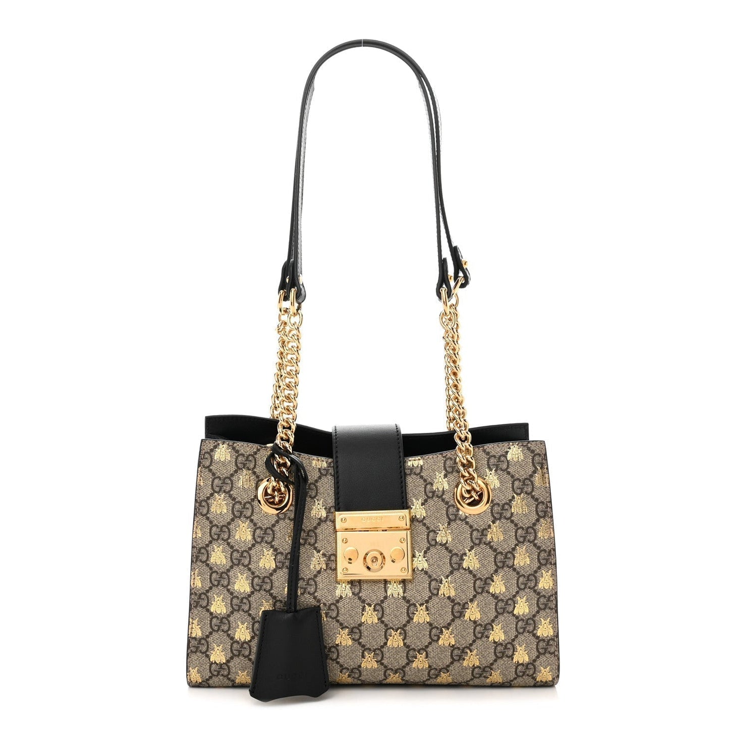 Gucci Gg Supreme Bees Small Padlock Tote