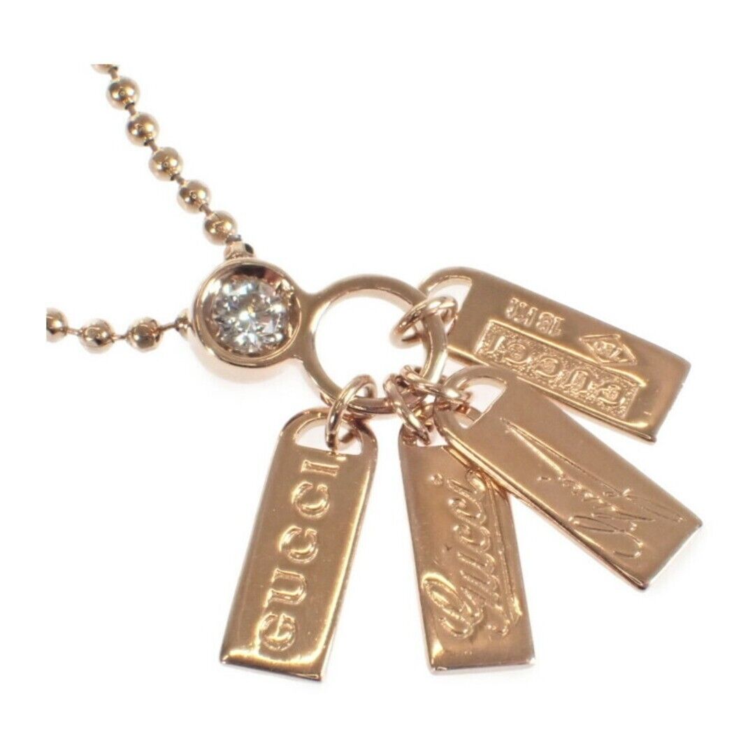 Gucci Necklace Diamond Logo Plates