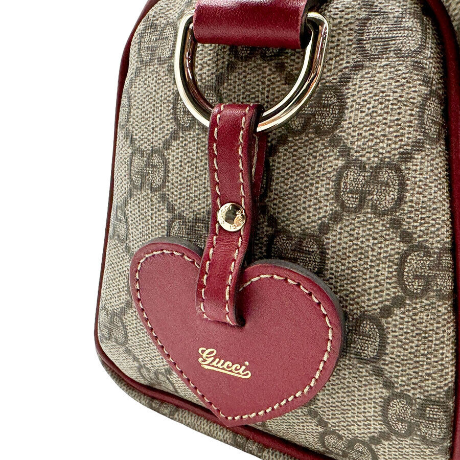 Gucci Handbag Red X Brown Pvc