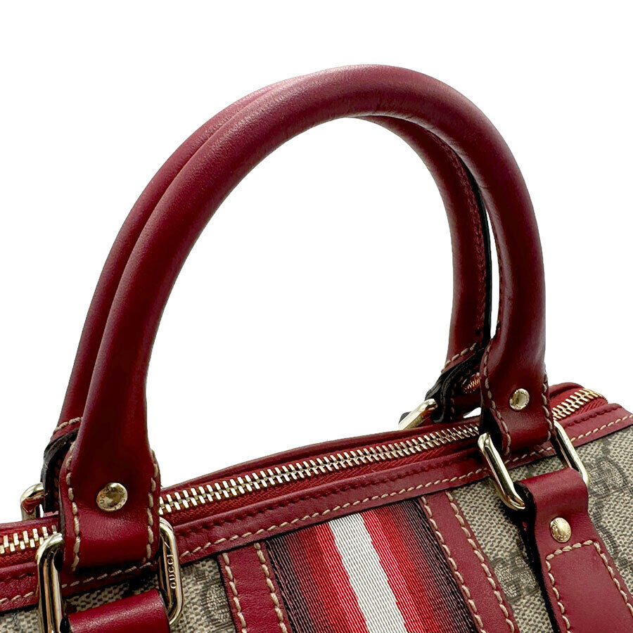 Gucci Handbag Red X Brown Pvc