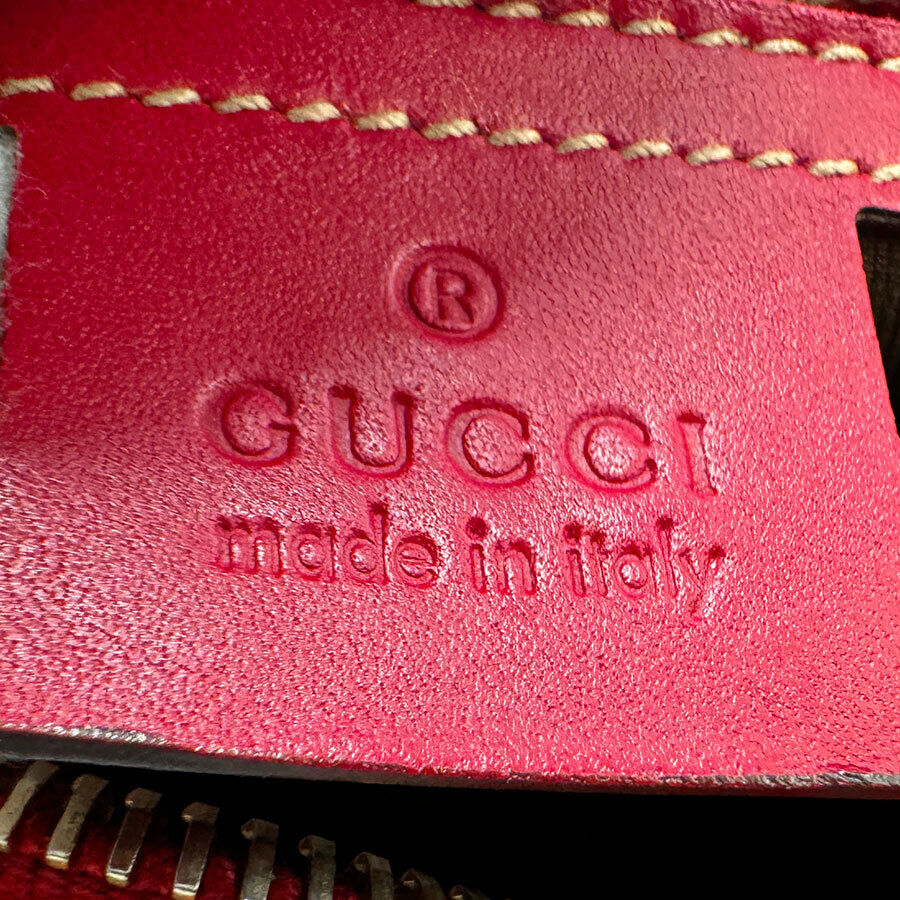 Gucci Handbag Red X Brown Pvc